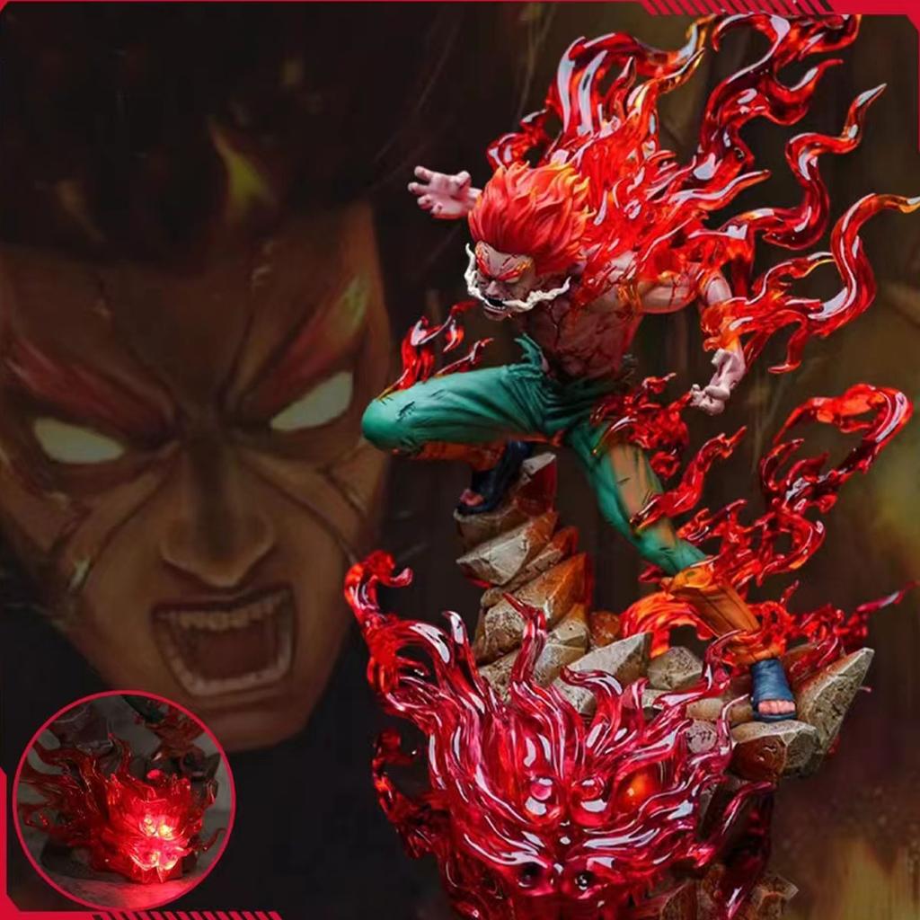 26 см Фигурка Наруто Майт Гай Десять лет Шиноби Аниме Экшн-фигурка со светом Бессмертный Сидящий ПВХ Модель Коллекционная Игрушка Подарок