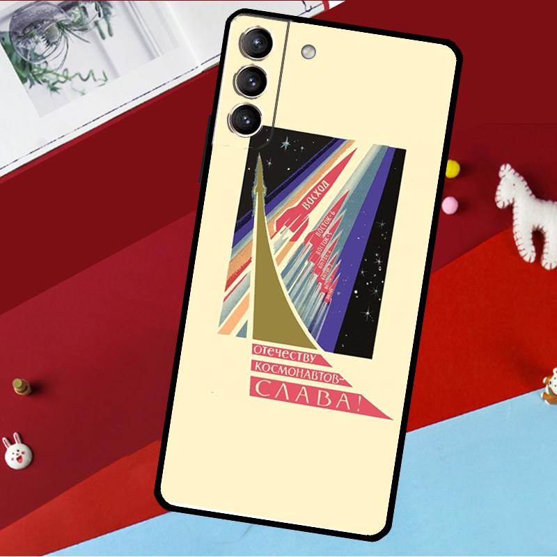 CCCP Soviet Space Propaganda Art Funda For Samsung Galaxy S26 Ultra S24 S22 S23 S25 Plus S20 S21 FE S9 S10 S25 FE Phone Case