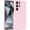 Protective Case - Booling - for Samsung Galaxy S24 Ultra - Liquid Silicone - Light Pink - Ultra Slim