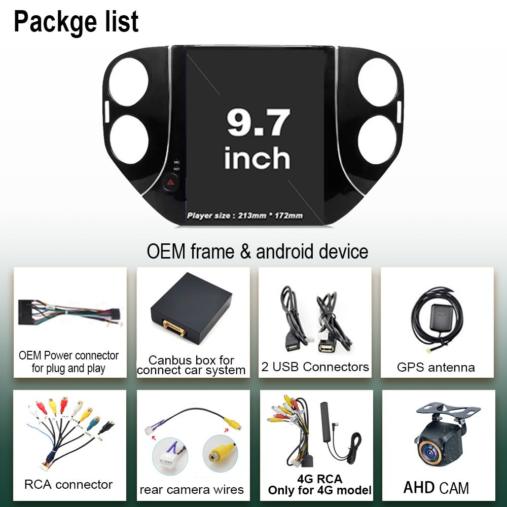 9,7-дюймовый Android автомобильный радиоприемник для VW Volkswagen Tiguan 1 NF 2010 - 2016 4G беспроводной CarPlay мультимедийный плеер GPS Android Auto