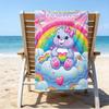 Custom Name Ultrasoft Beach Towel With Bear Themeideal For Pool Camping Diving Perfect Travel Essential Vibrant Beach Towel