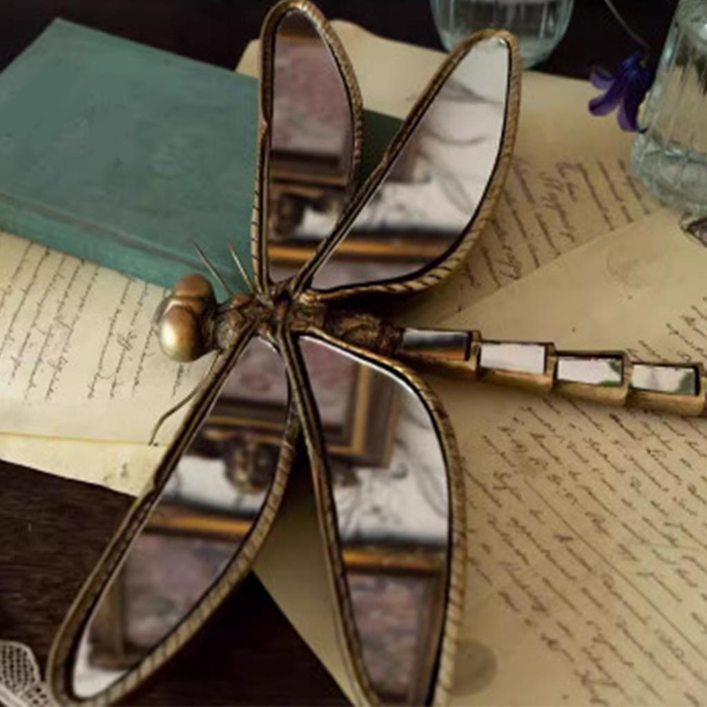 Retro Old Resin Mirror  Butterfly Wall Hanging Wall Background Wall Decoration Painting Mural Simulation Animal Light Luxury