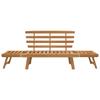 vidaXL Gartenbank 2-in-1 190 cm Massivholz Akazie