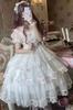 Белое платье Лолита цельный свадебный косплей длиной до колена [Lady Lazy] (L)