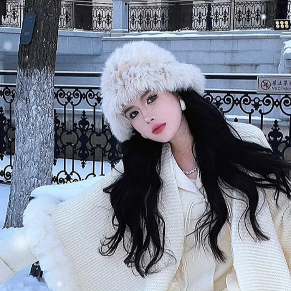 Темпераментная модная шапка Baotou из кроличьей шерсти для женщин, защита от холода, теплая, симпатичная, плюшевая, меховая, вязаная, шерстяная, маленькая шапка
