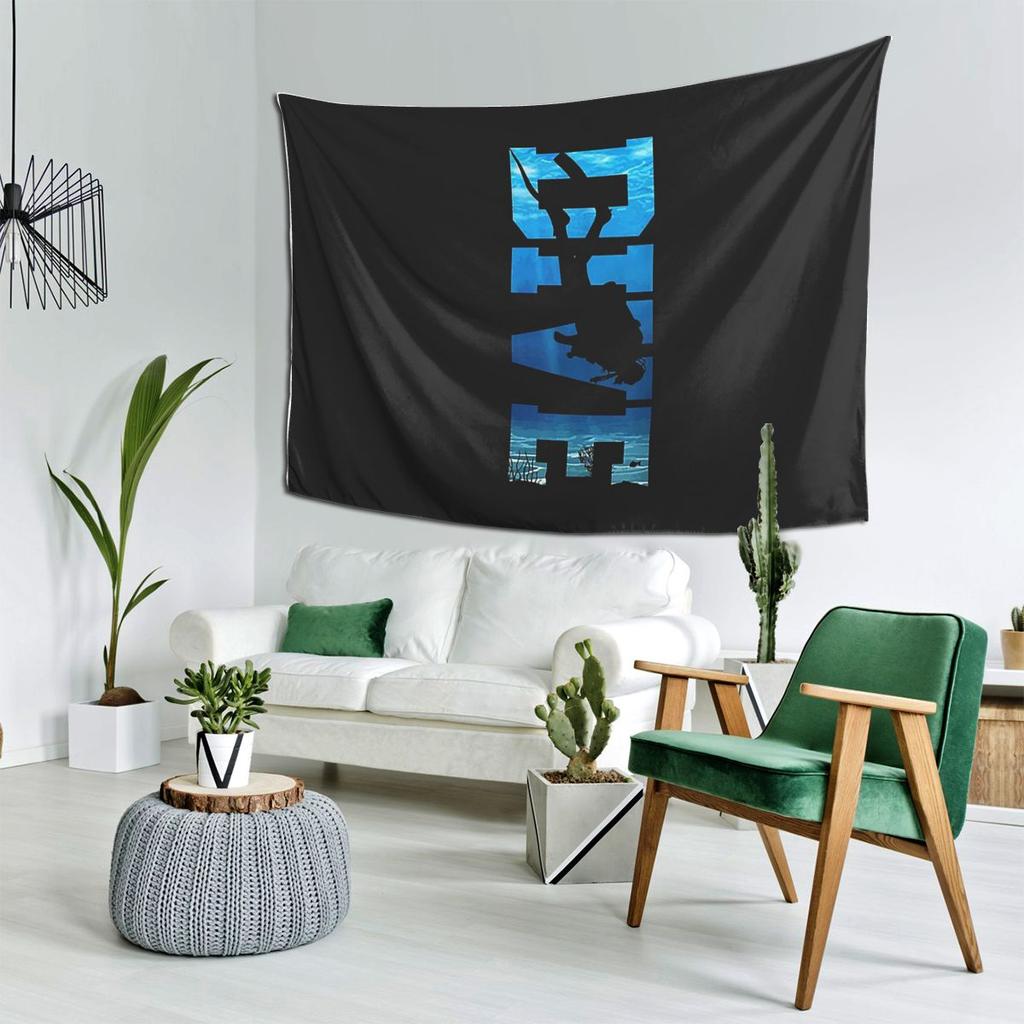 Scuba Diving DIVE Scuba Diver Gift Tapestry Decoration Art Aesthetic Tapestries Living Room Bedroom Home Wall Cloth Wall Hanging