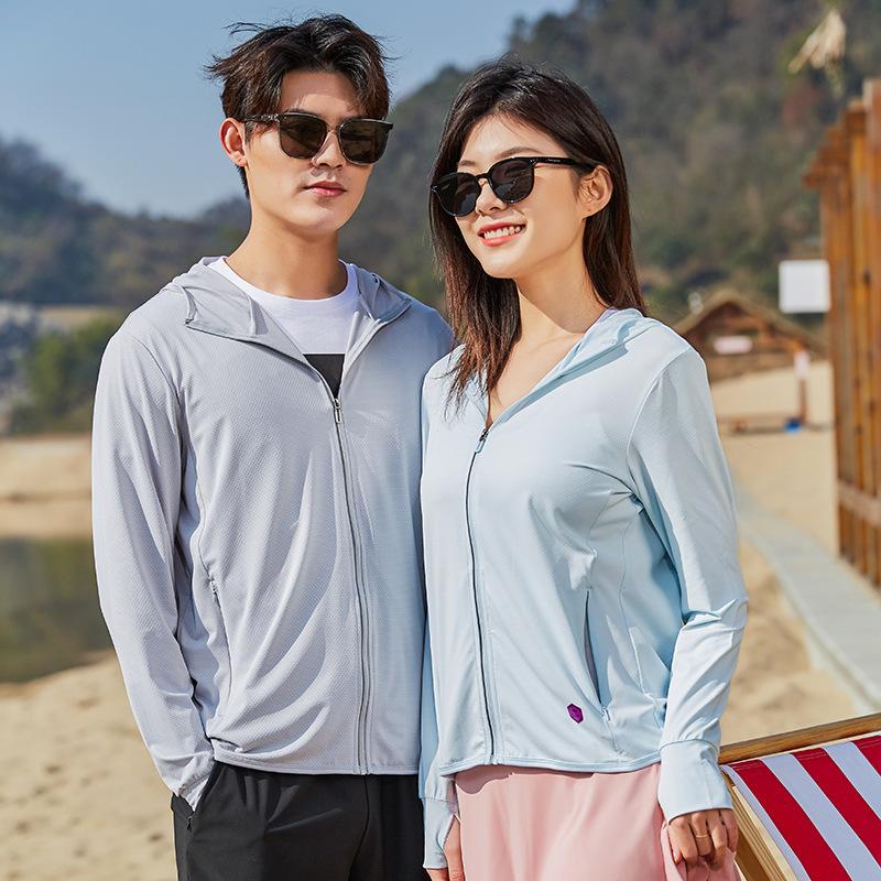 1011 Summer UPF10 + Sunscreen Clothing Men's Ice Silk Thin Breathable Outdoor Professional Fishing Sunscreen Clothing UV Protection