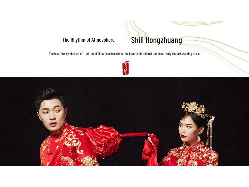 2025 Show He Bridal Gown: New Style Chinese Wedding Dress, Embroidered Maternity Gown, Toast Dress