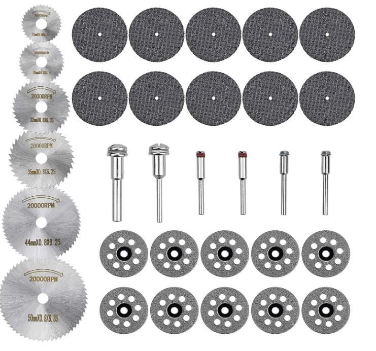High-Speed Steel Saw Blades Set for Woodworking - Small, Thin Cutting Blades for Electric Grinders and Drills