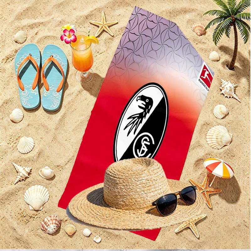 SC Freiburg Print Beach Towel, Versatile Lightweight Absorbent Beach Towel for Pool Surf Yoga Bathroom, Perfect Birthday Holiday Gift