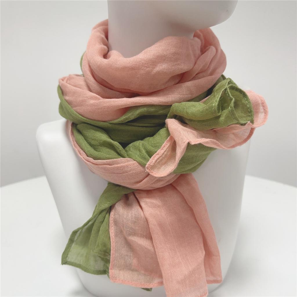 New Linen And Cotton Scarf Long Color Patch Scarf Shawl Autumn Winter Warm Artistic Woman Scarf 79x190cm