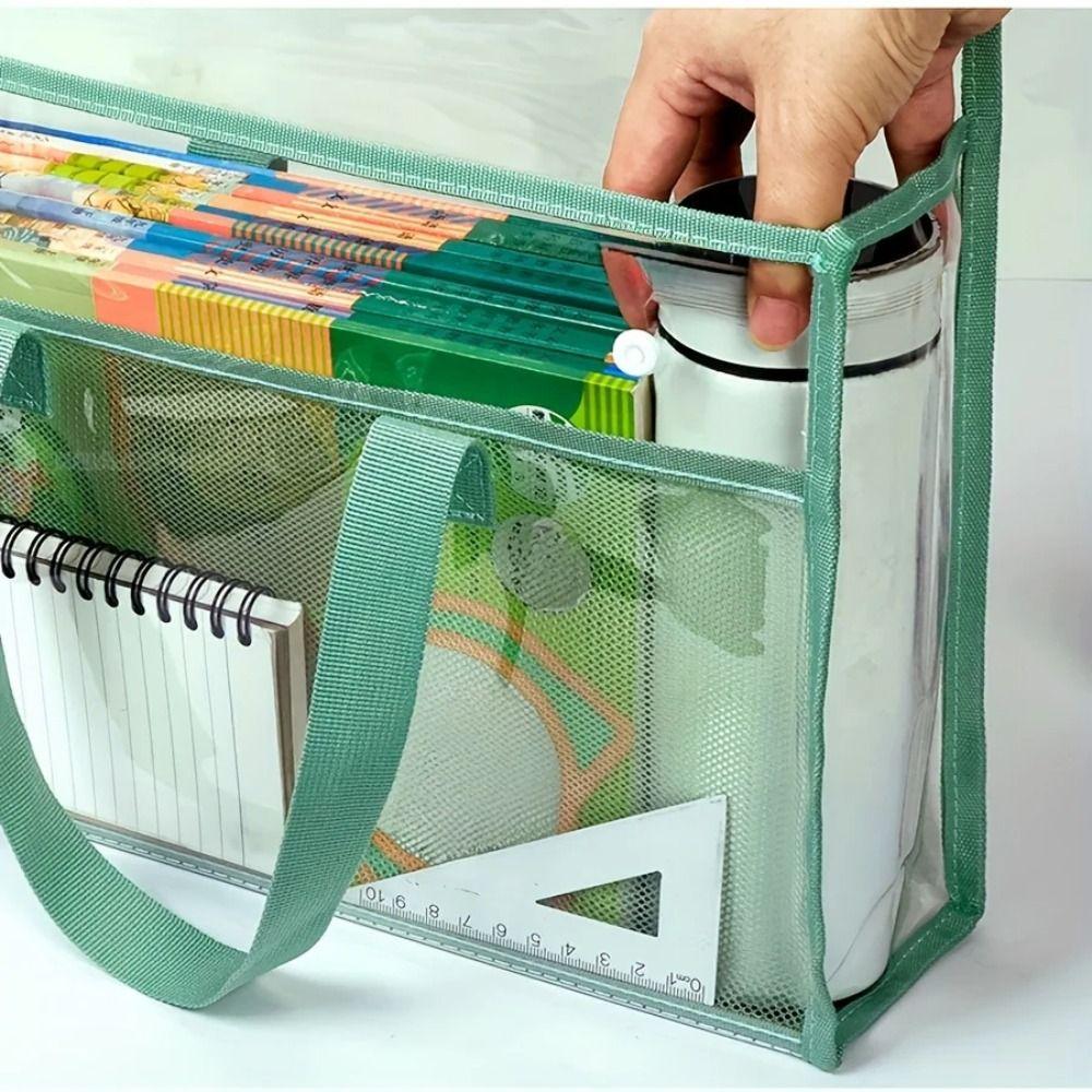 Transparent Test Paper Storage Bag Large Capacity Handheld File Folder Document Bag Student Exam