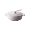 Cast Enamel Pot 18cm Matte Cloud Pink Waterless Cooking Waterless Bake Dedicated Recipe Book Included Oven Pot 2 Lid [Shallow Type]