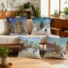 Собор Рождественский снег наволочка Лучший Дом Офис Кофе Подушка Диван Принт Декор Комната Магазин Автомобиль Скандинавская Простота