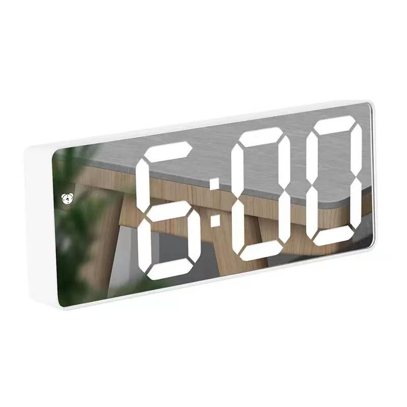 LED Multi-Function Mirror Alarm Clock: Makeup Mirror with Battery & Plug-in Options