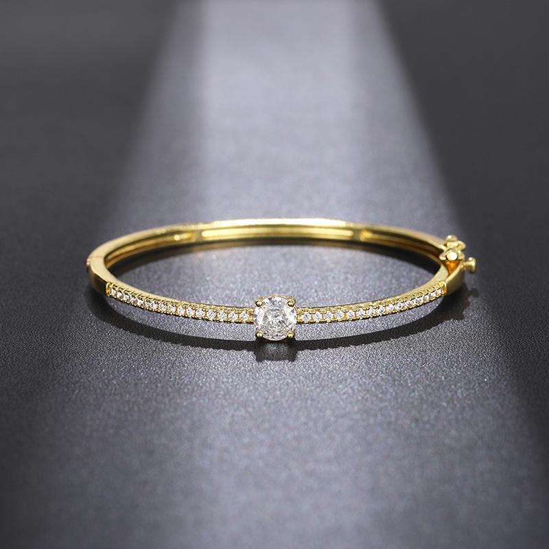 Xiaomi Huitan Fashionale Women's Cubic Zirconia Bangle Silver Color/Gold Color Modern Statement Female Hand Accessories Trendy Jewelry