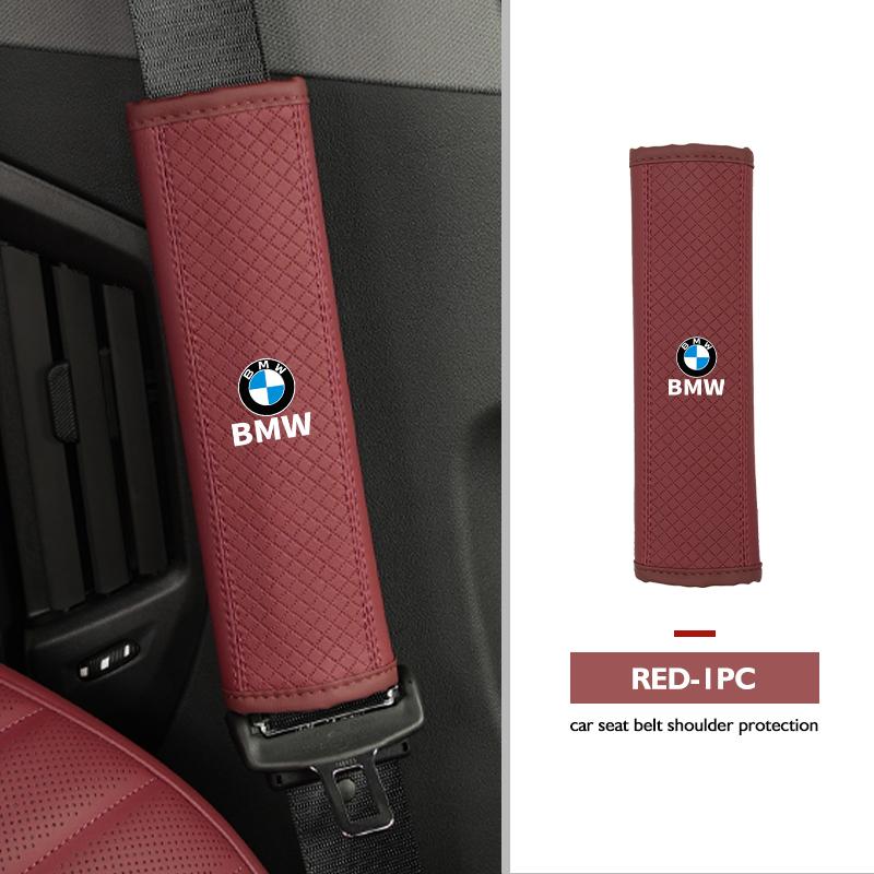 Leather Car Seat Safety Belt Soft Protector Shoulder Strap Pad For BMW X3 X5 M5 M3 E46 E90 E60 F10 E39 F30 E36 G30 E87 E70 MA6