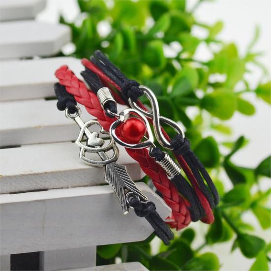 Плетеный браслет для вечеринки, подарок, многослойные браслеты, винтажный браслет с элегантным узором в виде стрелы Купидона