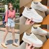 Masuism Women's White Chunky-Sole Sneakers - 2024 Autumn Height-Enhancing Casual Shoes