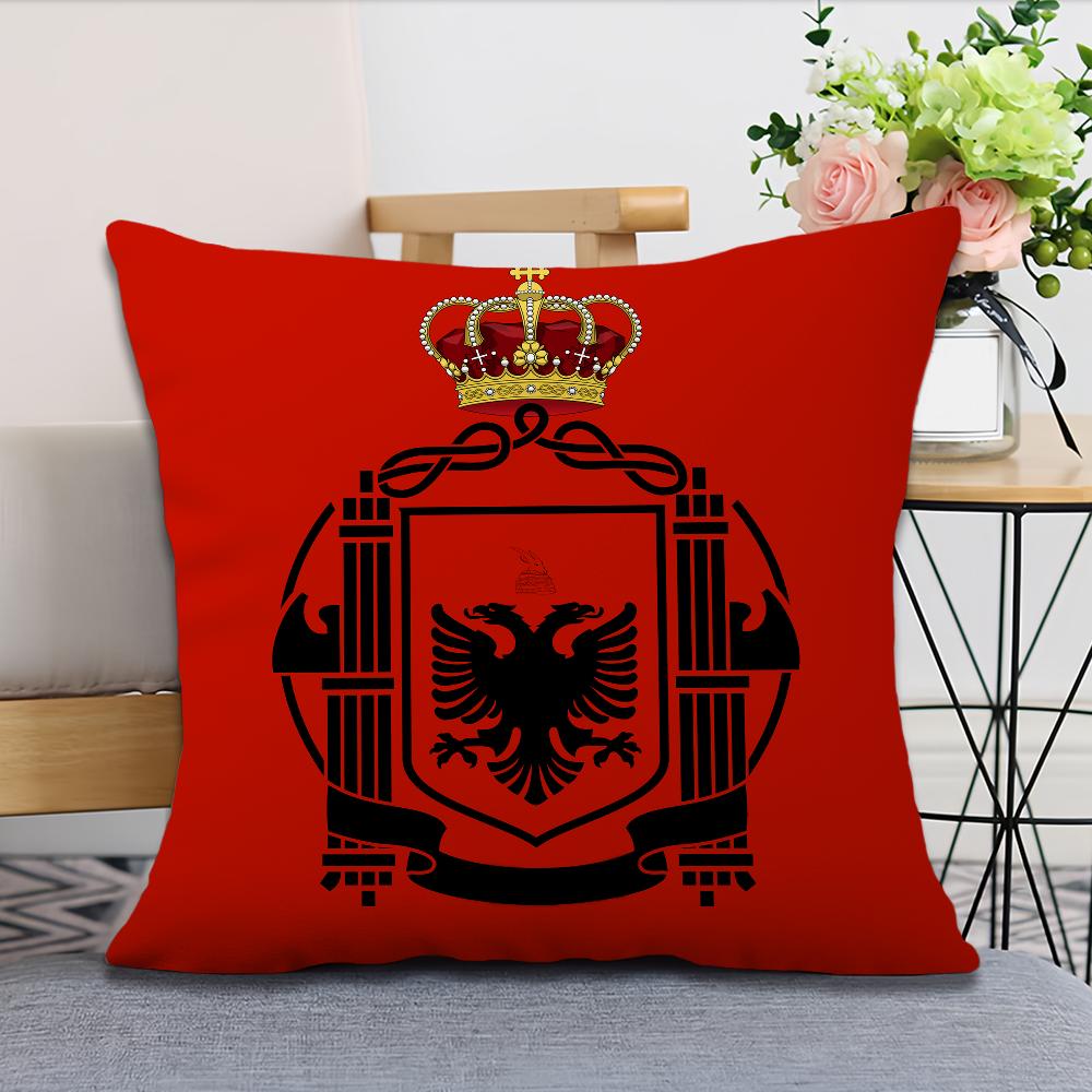 Albania Flag Art cushion cover Pillow Case Square Cushion Room Bedroom Headboard Sofa Living Backrest Nap Time