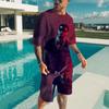 Мужские комплекты футболок Рэпер Anuel AA 3D-печать Модный спортивный костюм Футболки Шорты 2 предмета Мужская уличная одежда Оверсайз костюмы Спортивная одежда