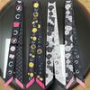 Casual Women's Scarf 120cm Retro Floral Letter Design Hair Ribbon Bandana Bag Decoration Neck Tie Fashion Accessory