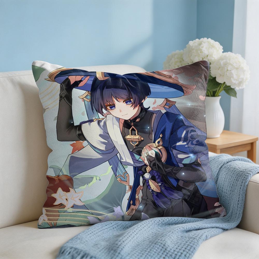 Scaramouche Genshin Impact Cushion Cover Square Pillow Bedroom Sofa Leisure Comfort Living Room Home Decoration X