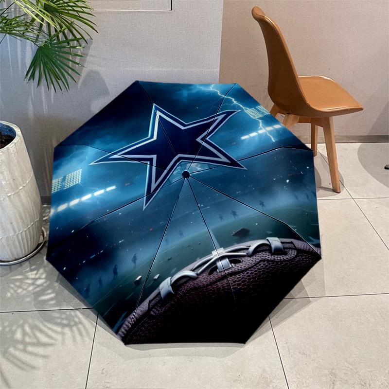 Dallas Cowboys Umbrella with Automatic Open/Close & Self-8-Rib Heavy-Duty Umbrella, Compact Travel Umbrella Suitable for Outdoor