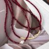 Ancola Red Pearl & Silver Crushed Necklace: Luxurious, Fashionable, Niche Design Choker