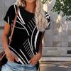 Women Summer T Shirt Print Retro Fashion Short Sleeve Tees Casual Printed Tops