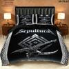 Sepultura Pattern Bedding Set Quilt Cover Pillowcase Home Decor Gift (1 * duvet cover + 2 * pillowcase, without core)