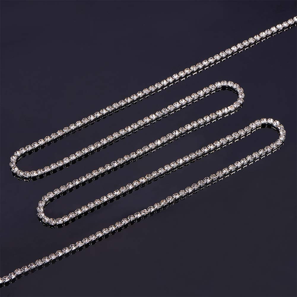 PH PandaHall 1 рулонная цепочка со стразами 10 ярдов 4 мм прозрачная отделка цепочка с коготками серебряная чашка бисерная цепочка для рукоделия декоративная цепочка для ювелирных изделий вуаль ваза шитье