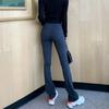 Women Tight Flares Pants Flared Slacks Dark Black High-waist Suit Slacks Trousers Casual Pants