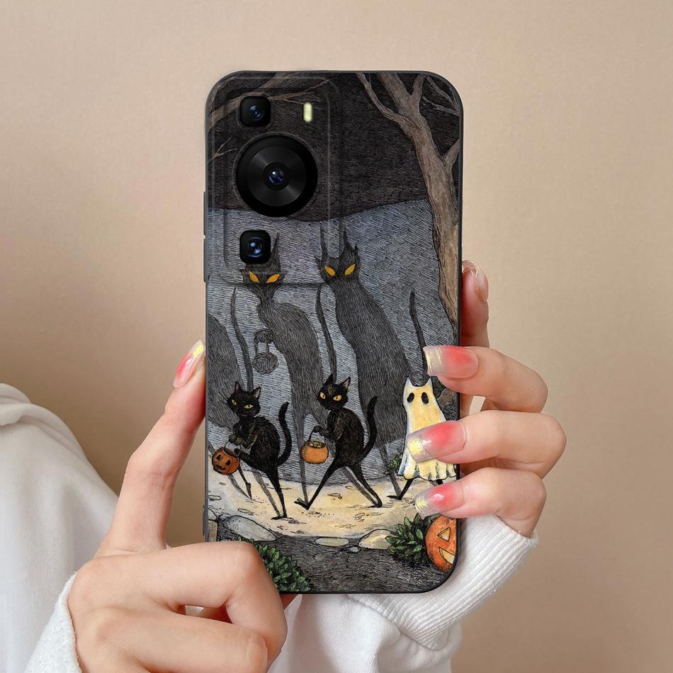 For Huawei P60 Pro Art Phone Case Cute Design Soft Liquid Silicone Back Cover For HuaweiP60 P 60 Anti Drop Durable Bumper Funda