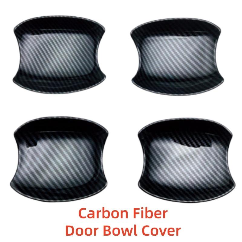 Car Decoration Stickers Accessories Door Handle Bowl Cover Trim Paste Style Glossy Black For Toyota Crown Car Upgrade