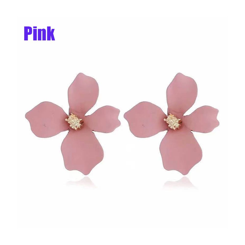 Wedding Ear Hook Petal Stud Earrings Bohemia Spray Paint Ear Stud Dangle Flower Earrings Ear Studs