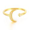 Copper Opening Adjustable Ring Small Fresh Super Fairy Ring Star Moon Minimalist Ring