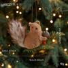 Squirrel Statue Ornament Crafts Cute Collectible Animal Sculpture Christmas Decor for Festival Party Bookshelf Living Room