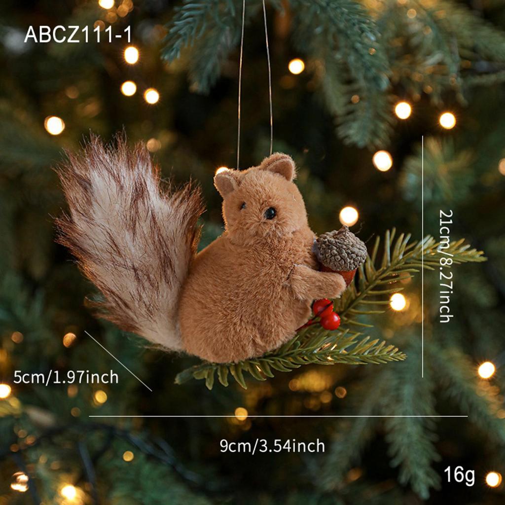 Squirrel Statue Ornament Crafts Cute Collectible Animal Sculpture Christmas Decor for Festival Party Bookshelf Living Room