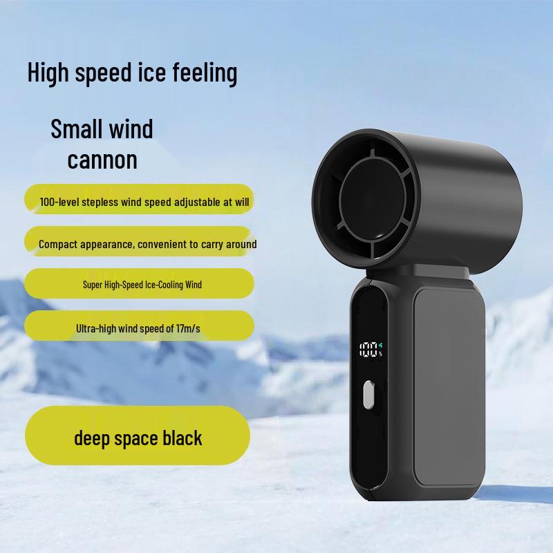 2025 Mini Semiconductor Cooling Fan: 100-Speed Digital Display, USB Rechargeable.
