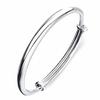 Korean-Style Adjustable Silver Bracelet - Round Belly Design for Women