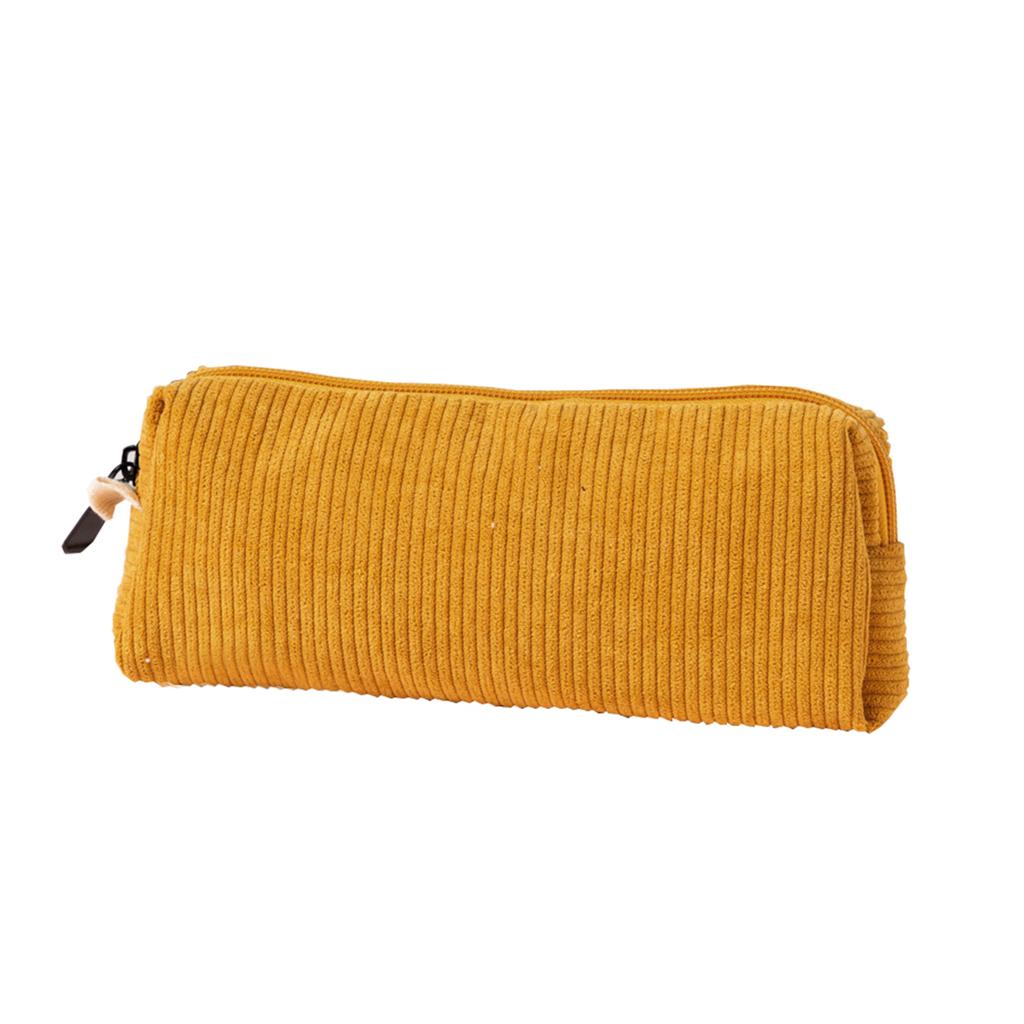 New retro corduroy solid color pencil case artistic minimalist stationery bag high school student storage bag birthday gift bag