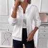Wome's Jackets Coats Autumn And Winter New Fashion Long Sleeve Knit Zipper Hoodie White Coat Tops Elegant Women Casual Clothing