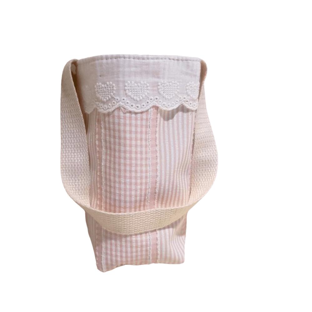 Handheld Water Bottle Cloth Bag Lace Trimmed Water Cup Sleeve Stylish Carrier Bag for Students