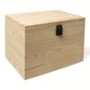 1 PC 10x7x7-Inch Unfinished Wooden Box with Hinged Lid & Front Clasp for DIY Art Project Crafts Woodcraft Keepsake