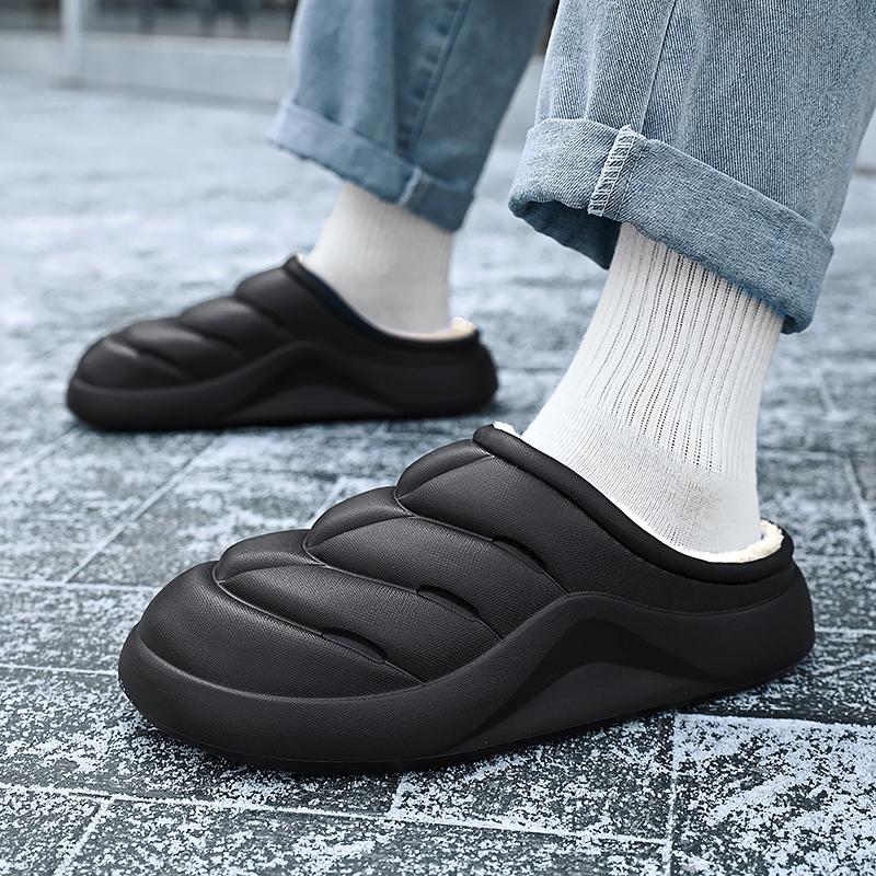Shoes for Men Men's Slippers Waterproof Slipper Soft and Comfortable Platform Shoe Non-slip Wear-resistant Add Velvet Unisex