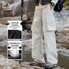 Восточный верблюжий мужские брюки карго свободного кроя с прямыми штанинами