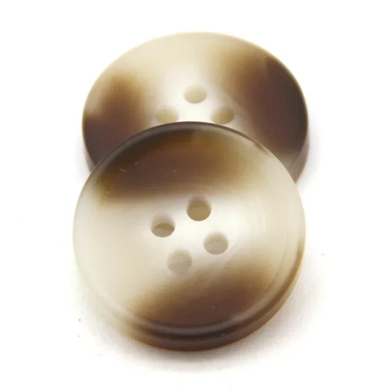 30Mm Large Resin Imitation Horn Pattern Buttons For Clothes Men Suit Coat Handmade Black Decorative Sewing Accessories Wholesale