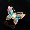 Элегантная эмалевая брошь-бабочка, Роскошная женская брошь с жемчугом в виде насекомого, Брошь с нишевым дизайнерским чувством