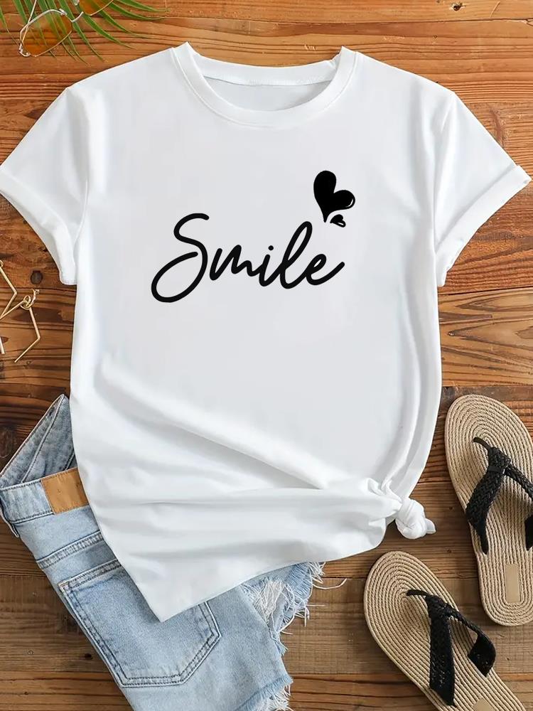 (Азиатский размер) Женская футболка с надписью Love Flower Letter Trend, милая модная одежда с коротким рукавом 90-х годов, повседневная футболка с женским принтом, женская футболка, футболки с графическим рисунком